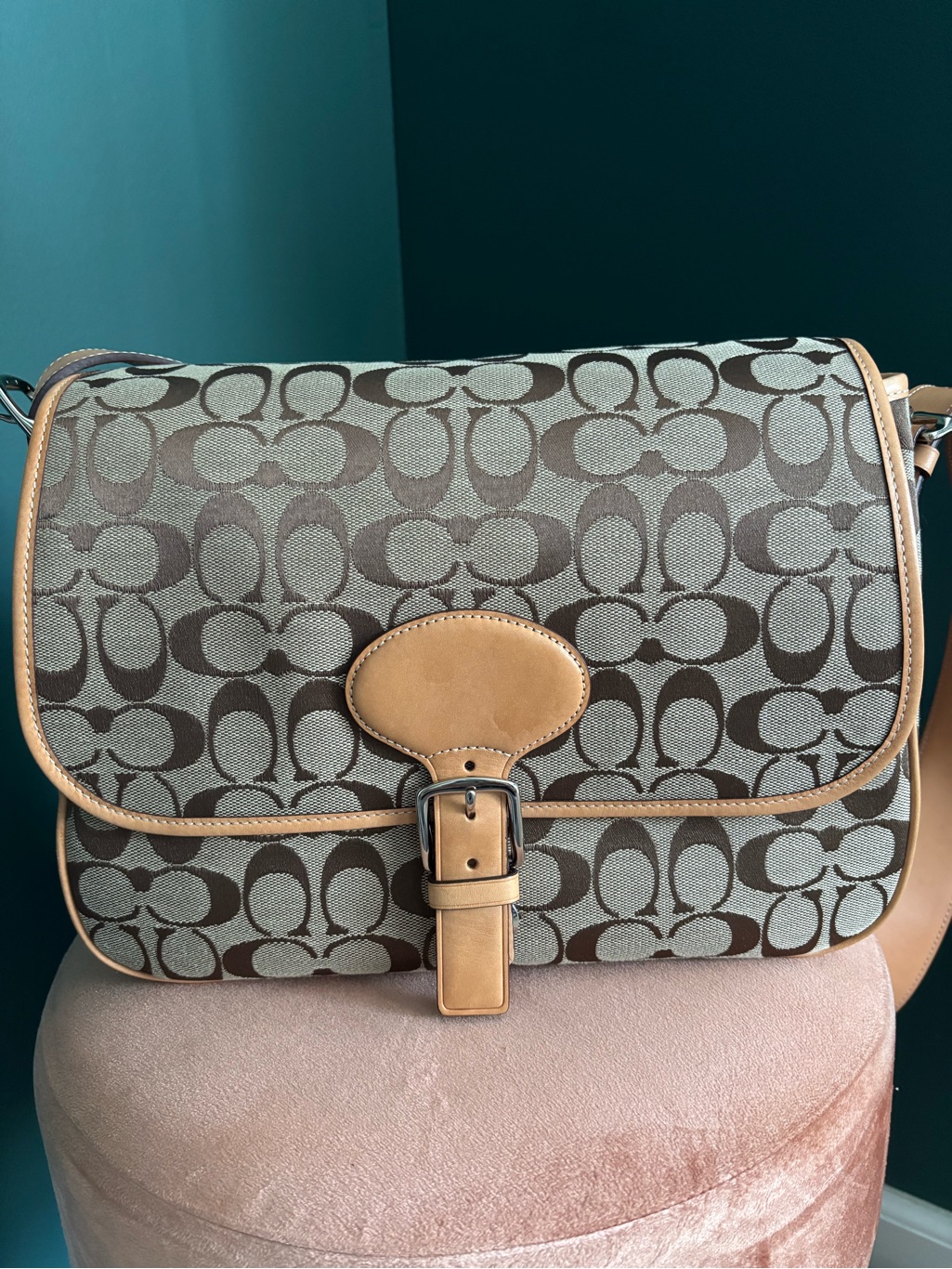 Gorgeous Coach Monogram Canvas Crossbody In Brown And Tan